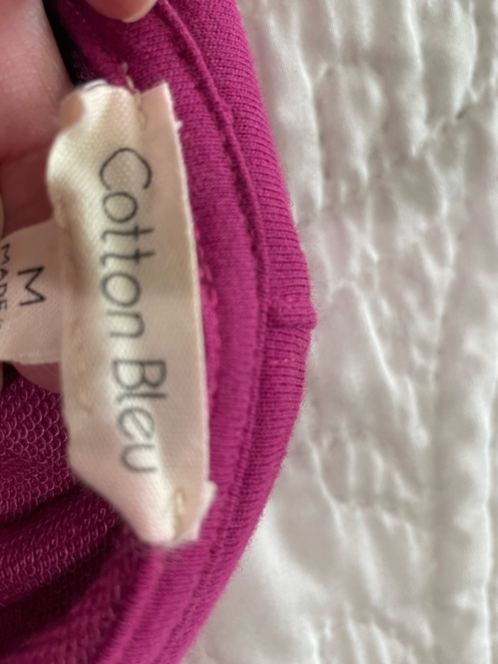 Cotton Bleu Women's Bright Pink Hooded Pullover Sweatshirt - Picture 3 of 3